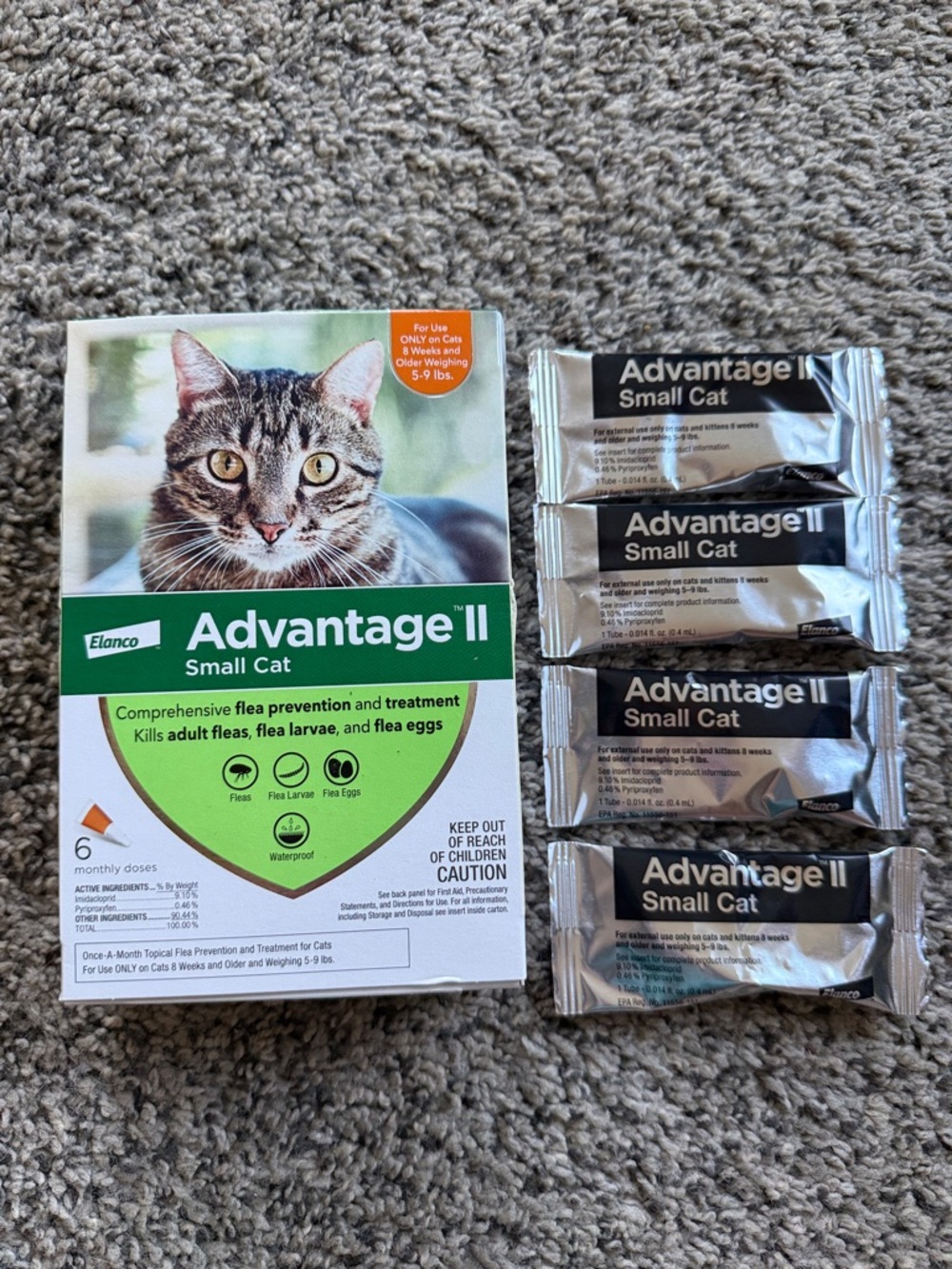 Advantage II Small Cat Flea Treatment - 10 Monthly Doses Total